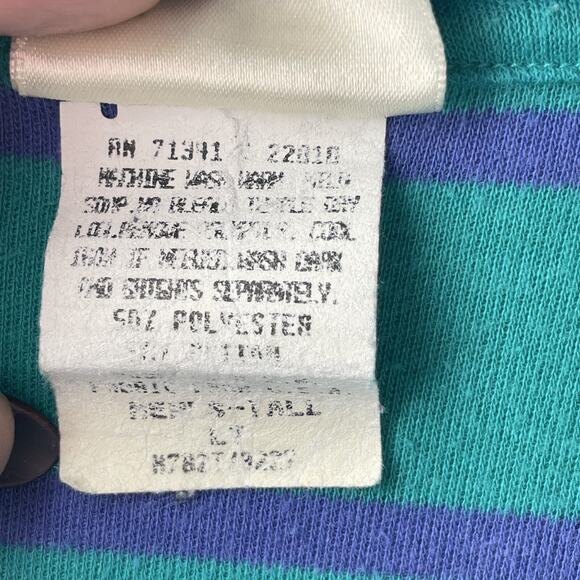 VTG‎ L.L. Bean Polo Shirt Men’s L Tall Blue Purple Stripe Y2K 90s Preppy Casual - Picture 5 of 7
